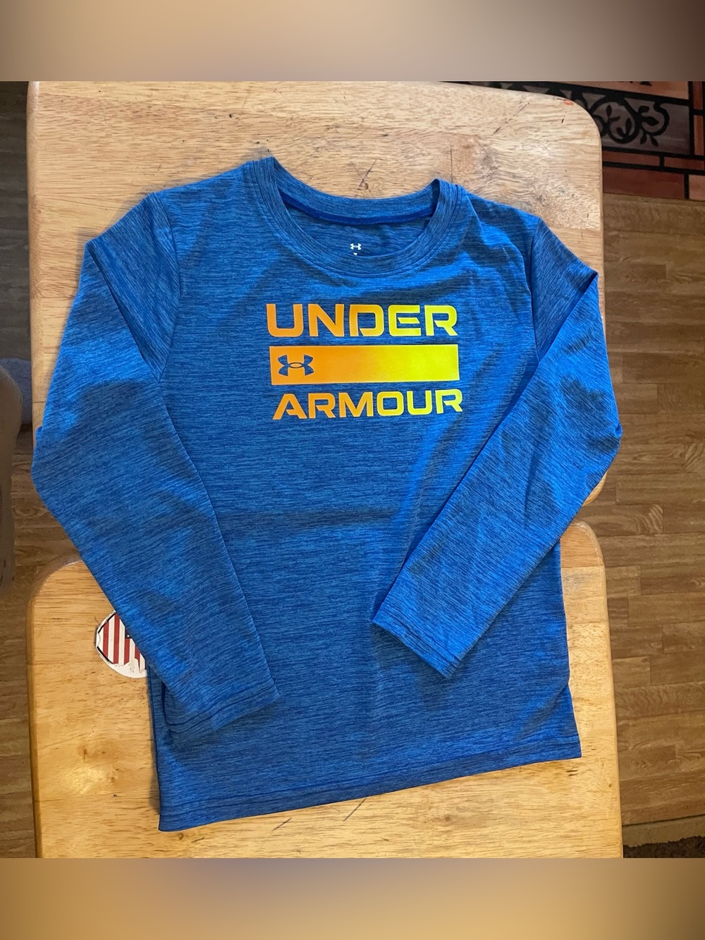 Under Armour Boys Blue Long Sleeve T-Shirt-size 7
